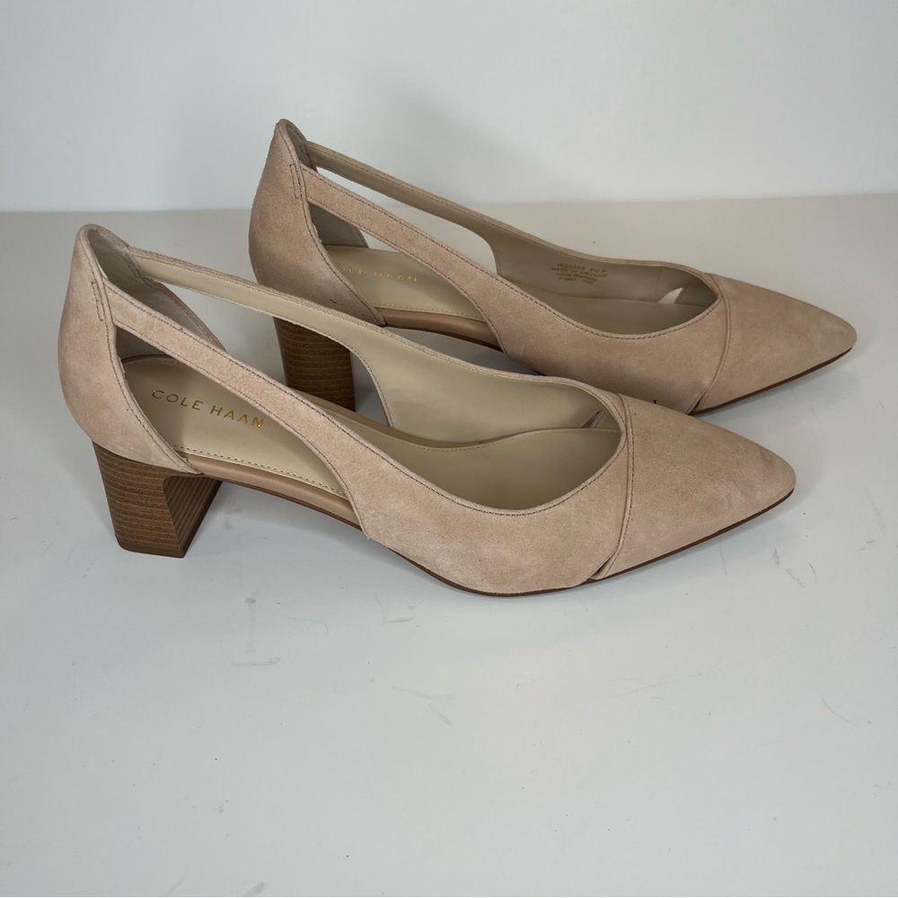 Cole Haan Women's Brush Tan Block Heel Pumps Caia Pumps 55  Size 9 1/2